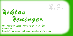 miklos heninger business card
